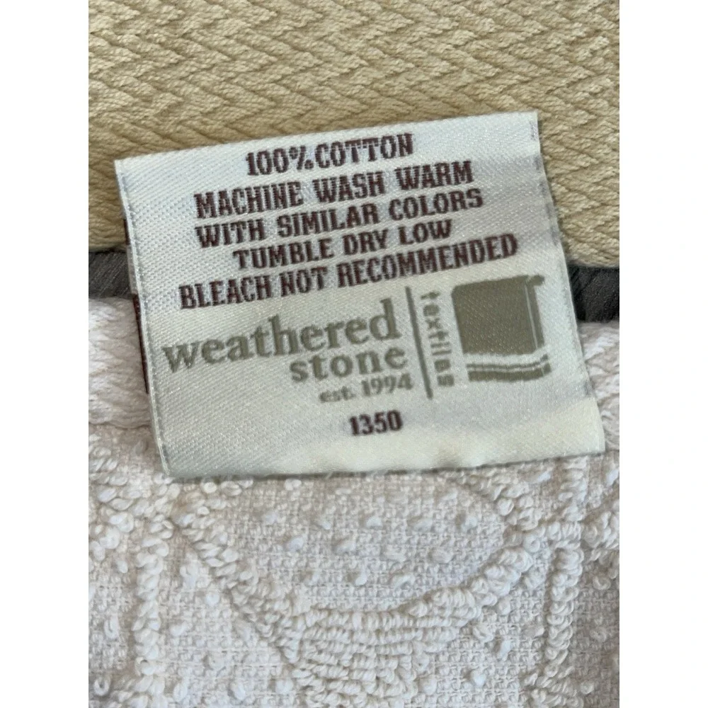 Vintage Made In Turkey 100% Cotton LEAVES Brand Bath Towels (2)‎ 4 Wash Cloths